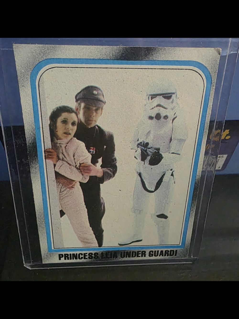 Topps White Blue Princess Leia Under Guard Trading Card